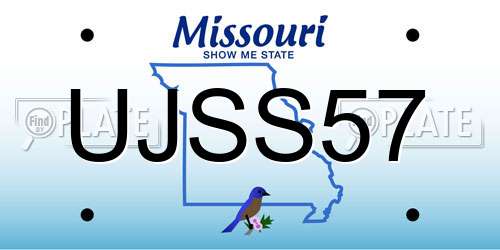UJSS57 Missouri License Plate