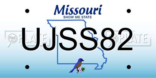 UJSS82 Missouri License Plate