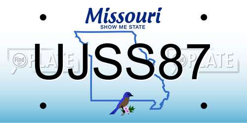 UJSS87 Missouri License Plate