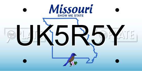 UK5R5Y Missouri License Plate