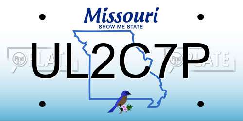 UL2C7P Missouri License Plate