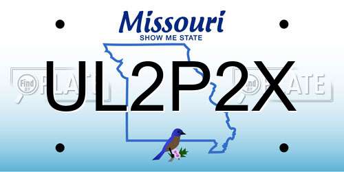 UL2P2X Missouri License Plate