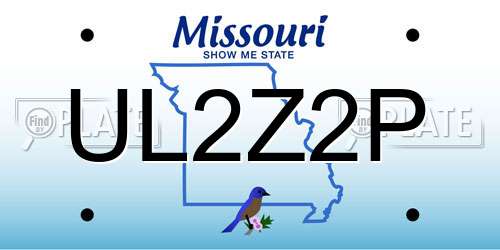 UL2Z2P Missouri License Plate
