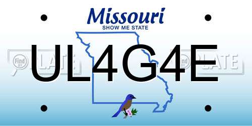 UL4G4E Missouri License Plate