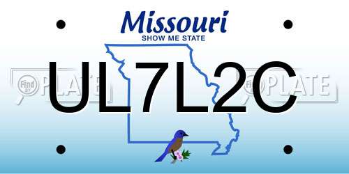 UL7L2C Missouri License Plate