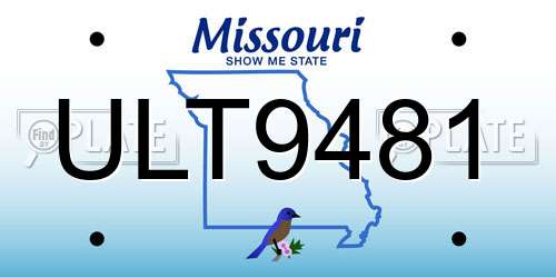 ULT9481 Missouri License Plate