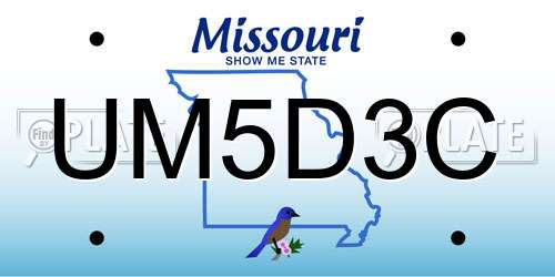 UM5D3C Missouri License Plate