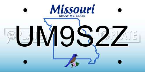 UM9S2Z Missouri License Plate