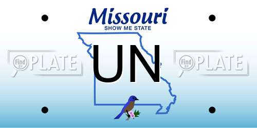 UN Missouri License Plate