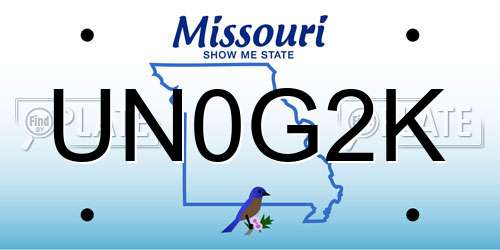 UN0G2K Missouri License Plate