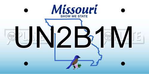 UN2B1M Missouri License Plate