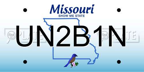 UN2B1N Missouri License Plate
