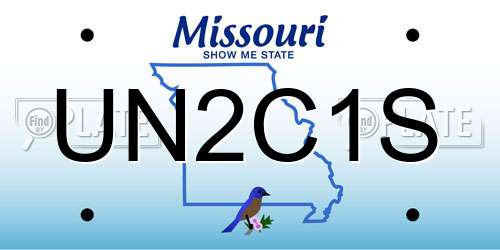 UN2C1S Missouri License Plate
