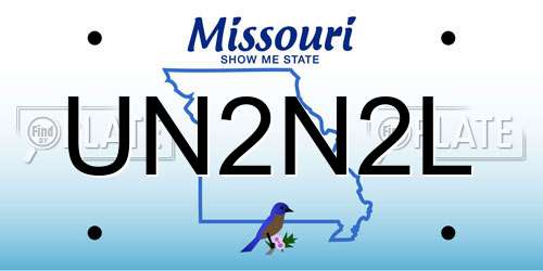 UN2N2L Missouri License Plate