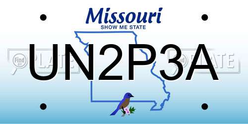 UN2P3A Missouri License Plate