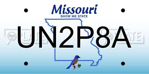 UN2P8A Missouri License Plate