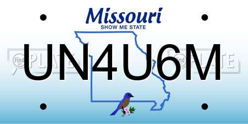 UN4U6M Missouri License Plate