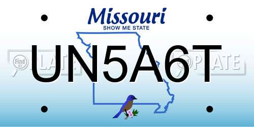 UN5A6T Missouri License Plate