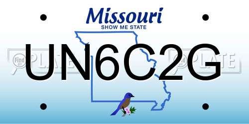 UN6C2G Missouri License Plate
