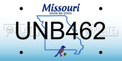 UNB462 Missouri License Plate