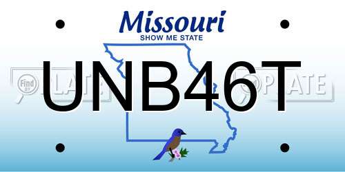 UNB46T Missouri License Plate