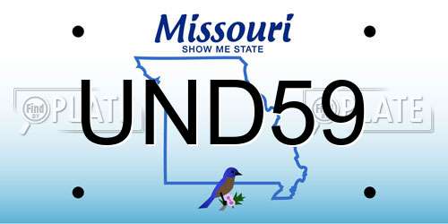 UND59 Missouri License Plate