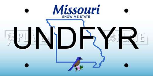 UNDFYR Missouri License Plate