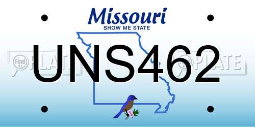 UNS462 Missouri License Plate