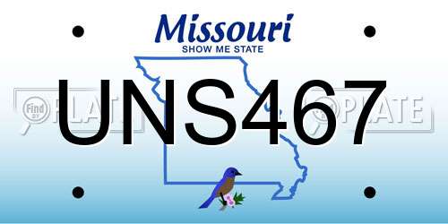 UNS467 Missouri License Plate
