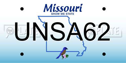 UNSA62 Missouri License Plate