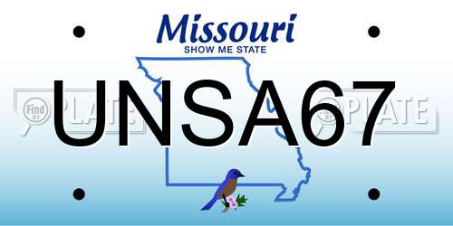 UNSA67 Missouri License Plate