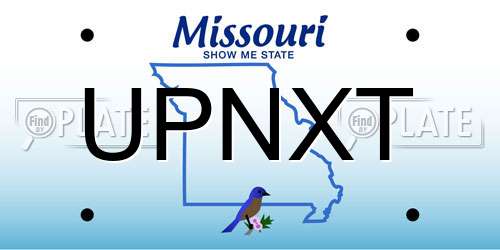 UPNXT Missouri License Plate