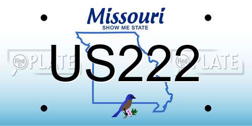 US222 Missouri License Plate