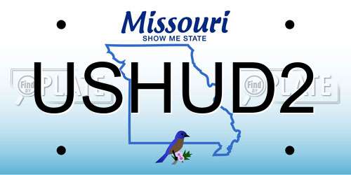 USHUD2 Missouri License Plate