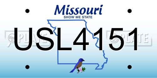 USL4151 Missouri License Plate