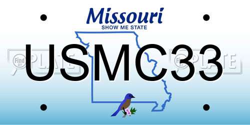 USMC33 Missouri License Plate