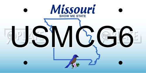USMCG6 Missouri License Plate