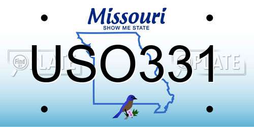 USO331 Missouri License Plate