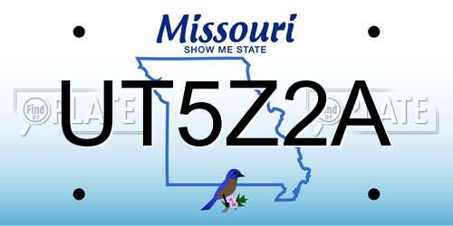 UT5Z2A Missouri License Plate