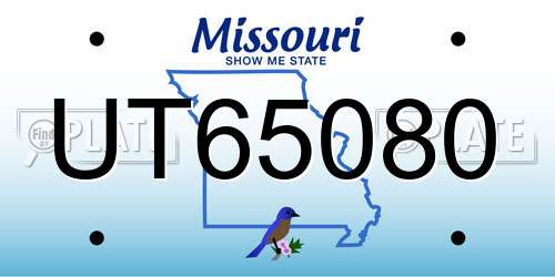 UT65080 Missouri License Plate