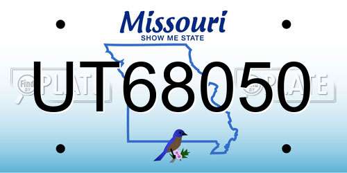 UT68050 Missouri License Plate