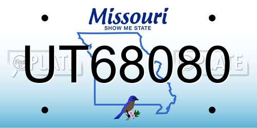 UT68080 Missouri License Plate