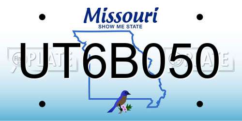 UT6B050 Missouri License Plate