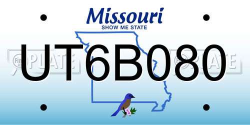 UT6B080 Missouri License Plate