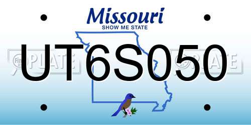 UT6S050 Missouri License Plate