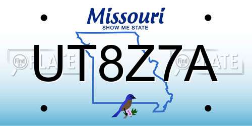 UT8Z7A Missouri License Plate