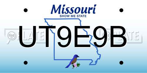 UT9E9B Missouri License Plate