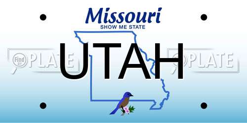 UTAH Missouri License Plate