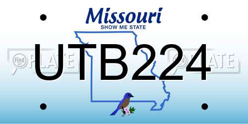 UTB224 Missouri License Plate
