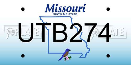 UTB274 Missouri License Plate